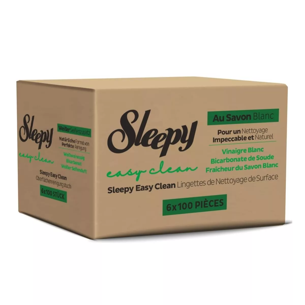 Sleepy Easy Clean Oberflachenreinigungstuch weiser Essig Backpulver und weiser Seifenduft hinzugefugt 600 Stuck 6 Packungen mit 100 1