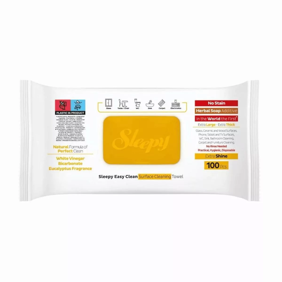 Sleepy Easy Clean Surface Cleaning Towel Herbal Soap Additive 6 Pack 6 100 600 Sheets 1 1 2