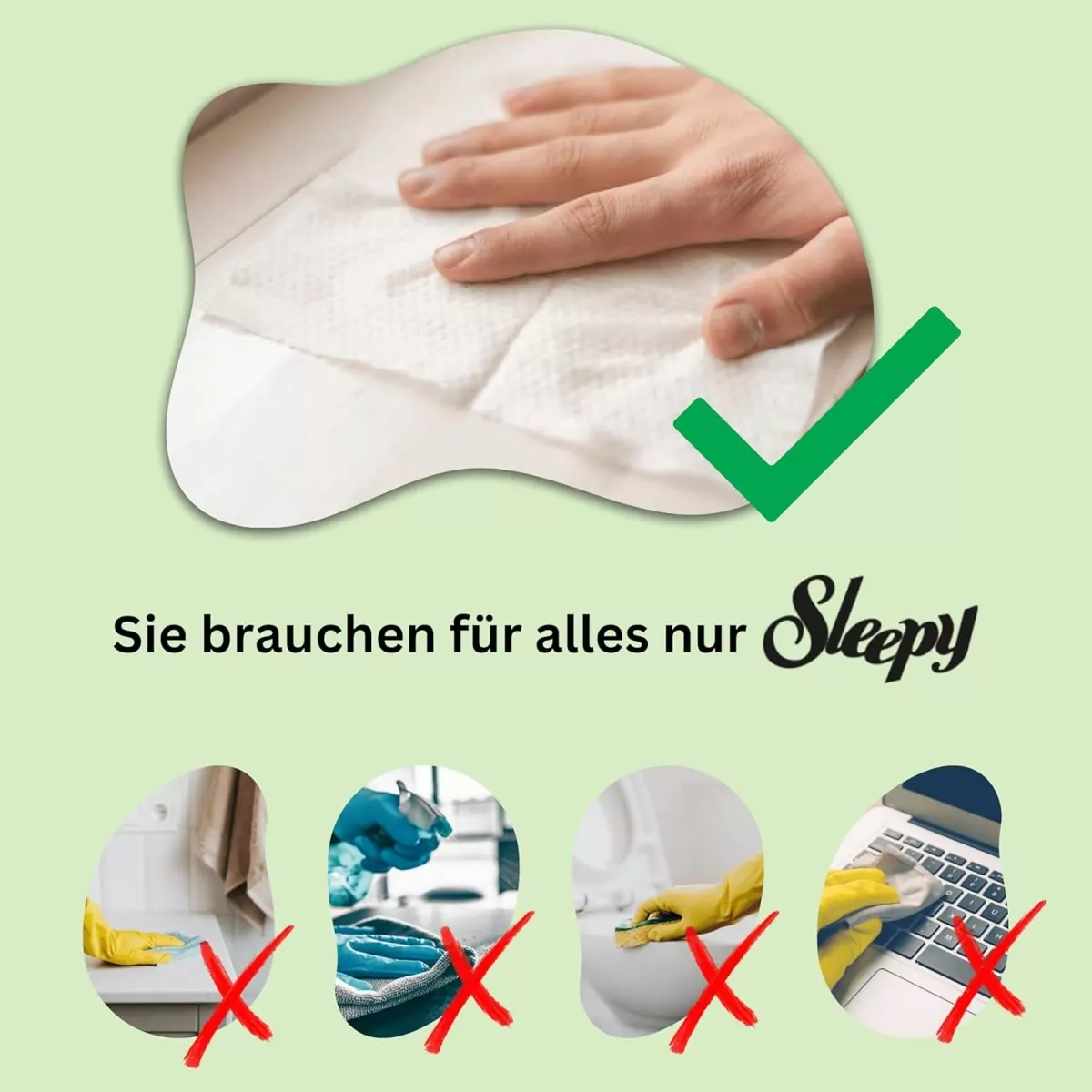 Sleepy Easy Clean Surface Cleaning Towel Herbal Soap Additive 6 Pack 6 100 600 Sheets 4 1